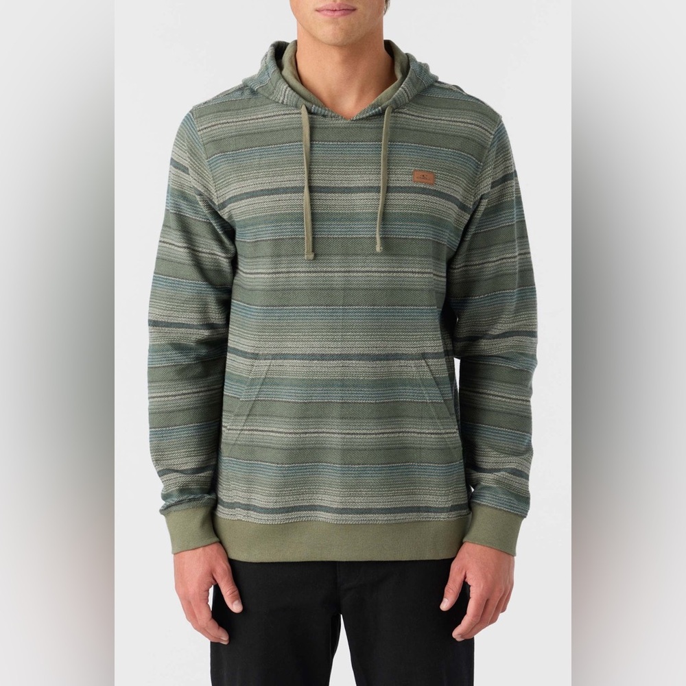 Oversized O'NIELL Bavaro Stripe Pullover - Deep Lichen Green